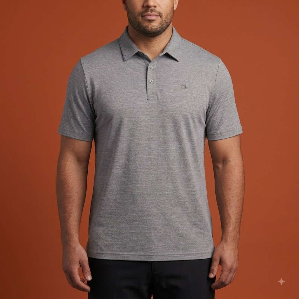 TravisMathew Polo Shirt Mens XL Gray‎ Short Sleeve Golf Stretch